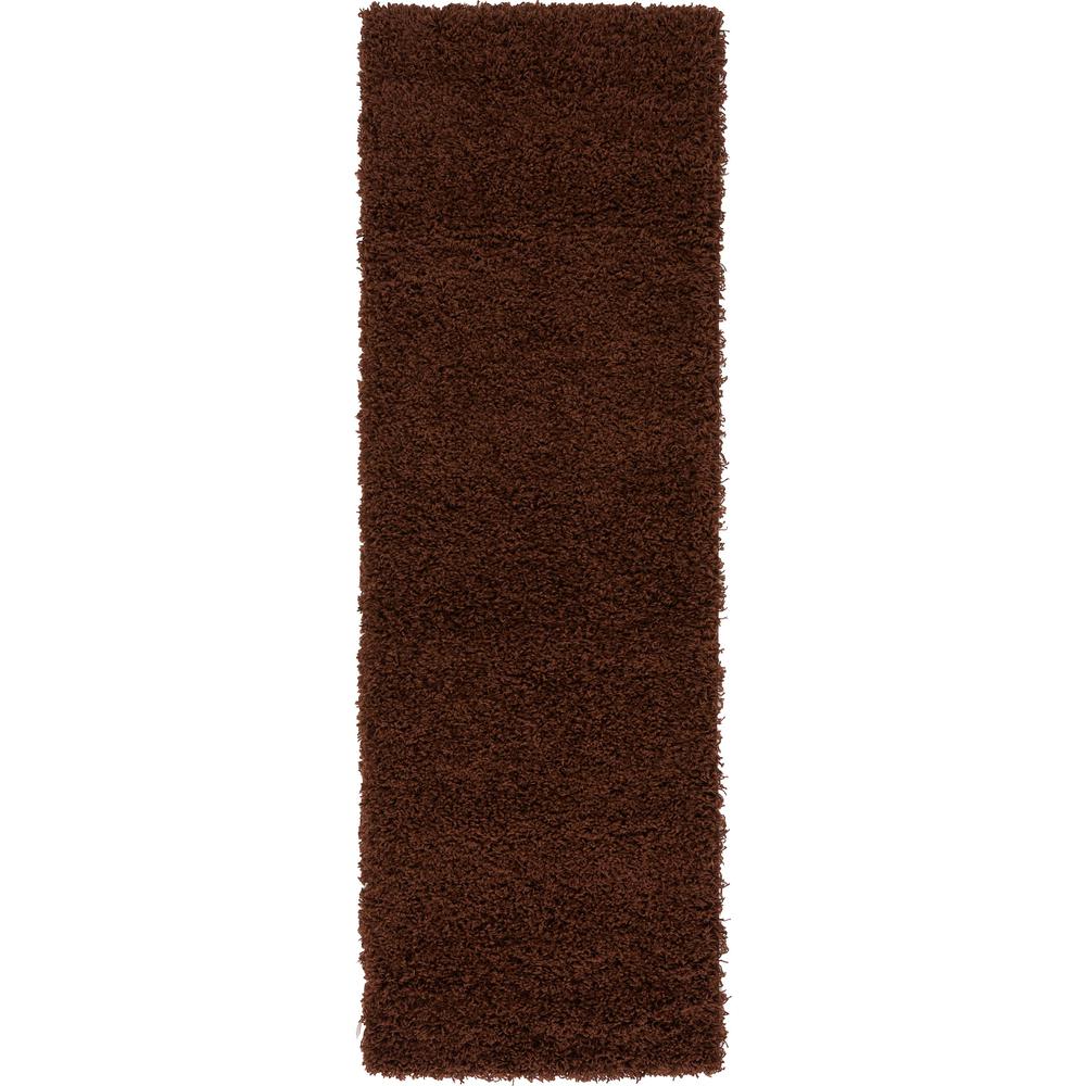 Solid Shag Rug, Chocolate Brown (2' 2 x 6' 5). Picture 1
