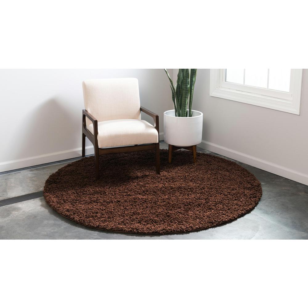 Solid Shag Rug, Chocolate Brown (8' 2 x 8' 2). Picture 3