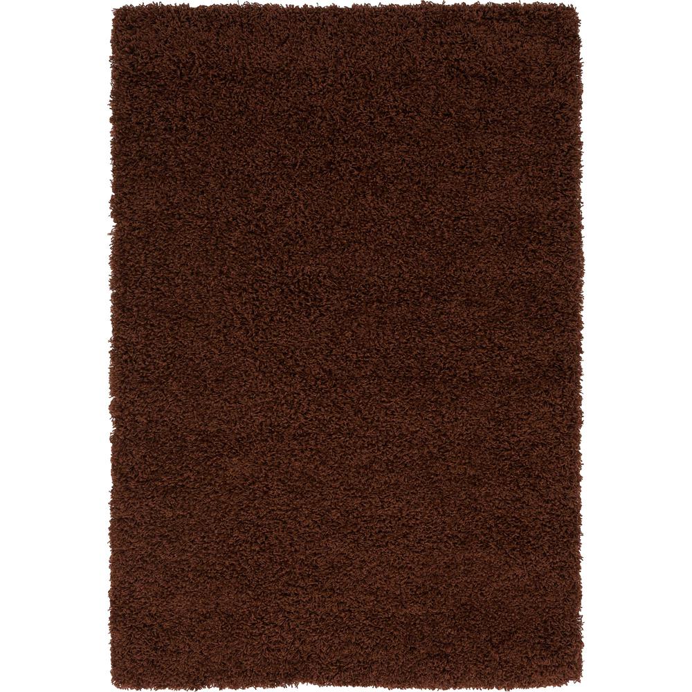 Solid Shag Rug, Chocolate Brown (4' 0 x 6' 0). Picture 1