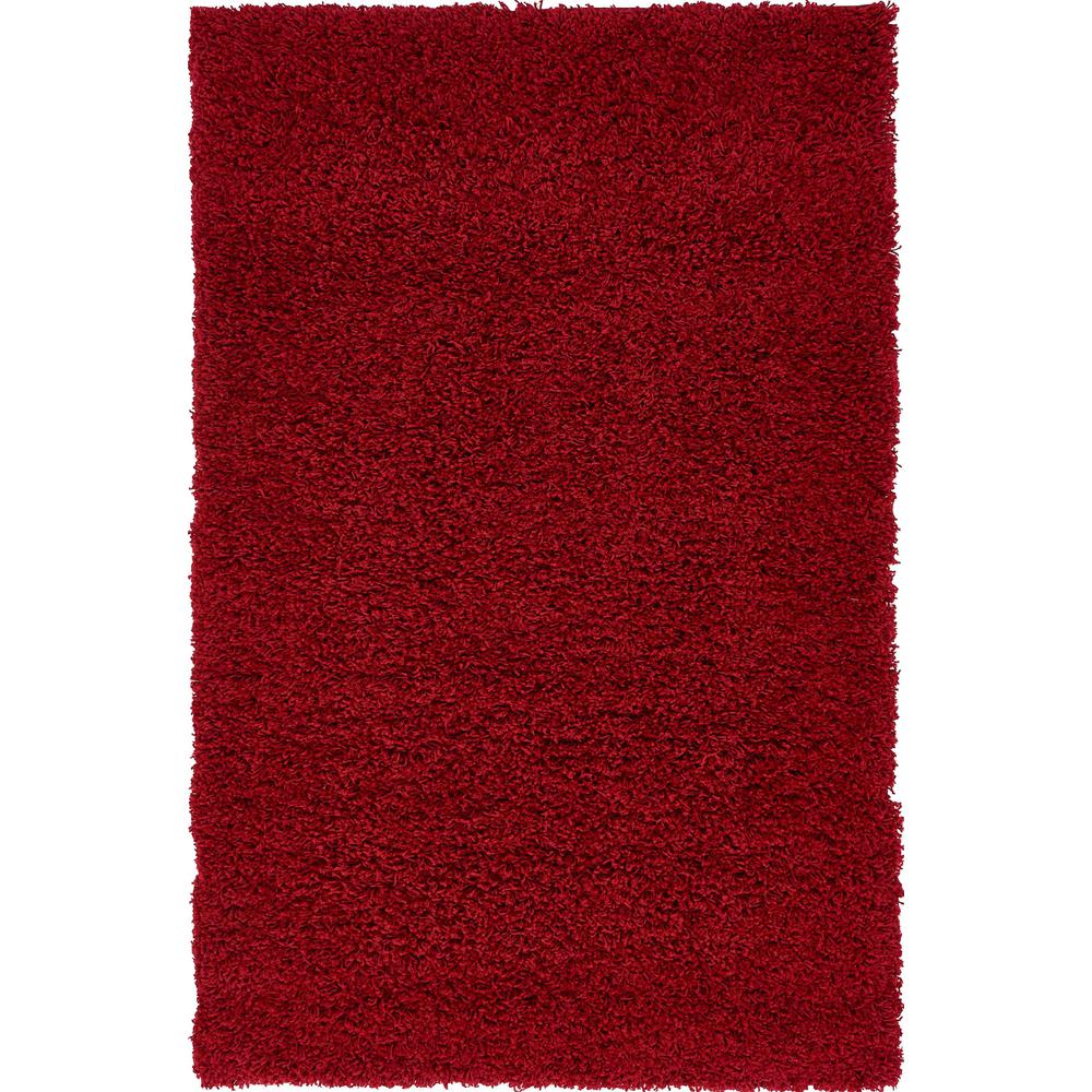 Solid Shag Rug, Cherry Red (3' 3 x 5' 3). Picture 1