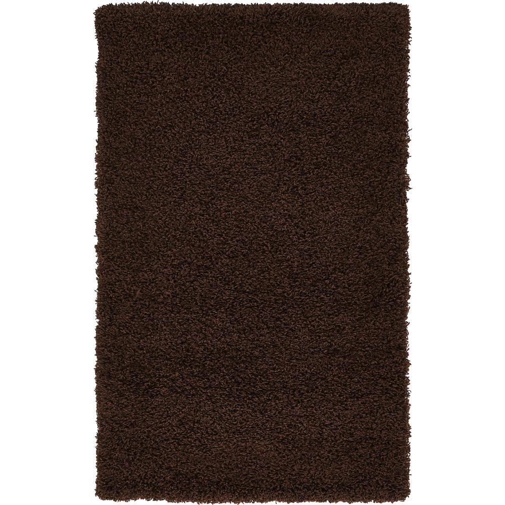 Solid Shag Rug, Chocolate Brown (3' 3 x 5' 3). Picture 1