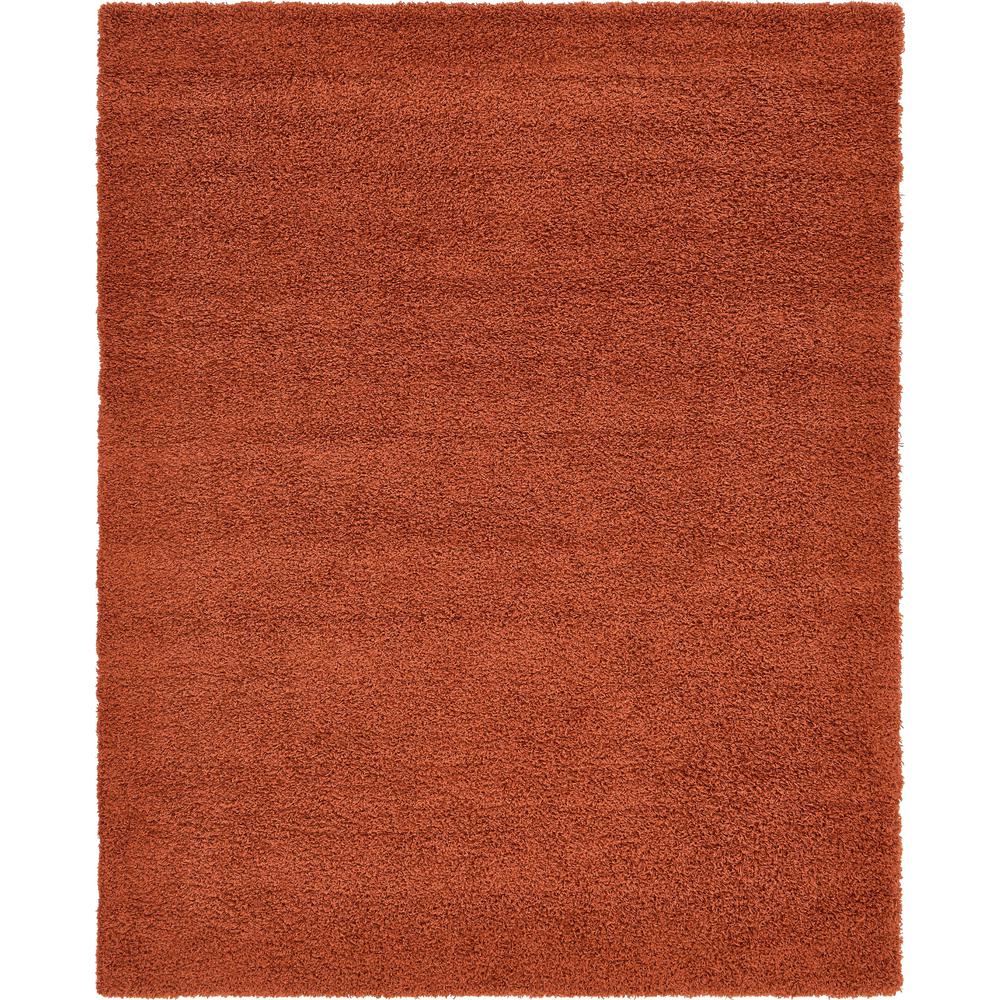 Solid Shag Rug, Terracotta (8' 0 x 10' 0). Picture 1