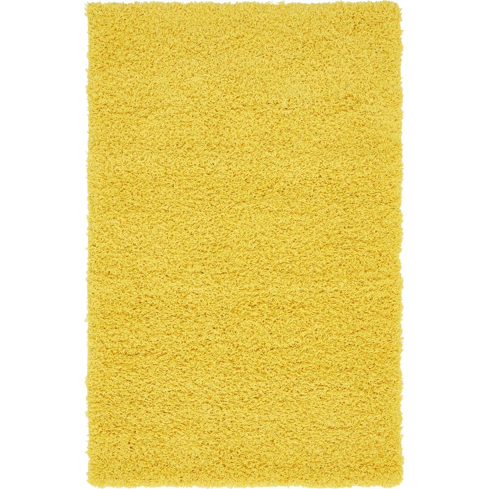 Solid Shag Rug, Tuscan Sun Yellow (3' 3 x 5' 3). Picture 1