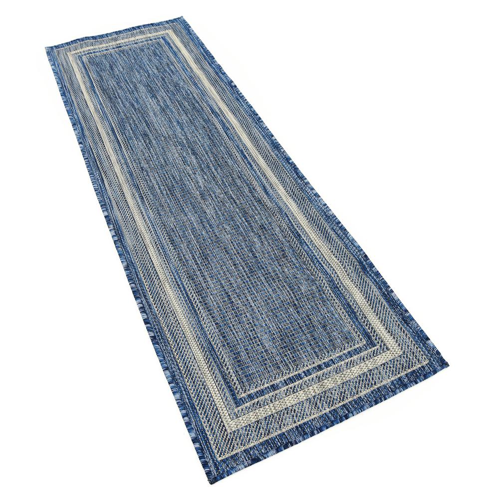 Outdoor Soft Border Rug, Blue (2' 0 x 6' 0). Picture 3