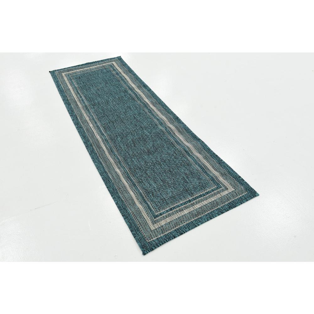 Outdoor Soft Border Rug, Teal (2' 0 x 6' 0). Picture 3