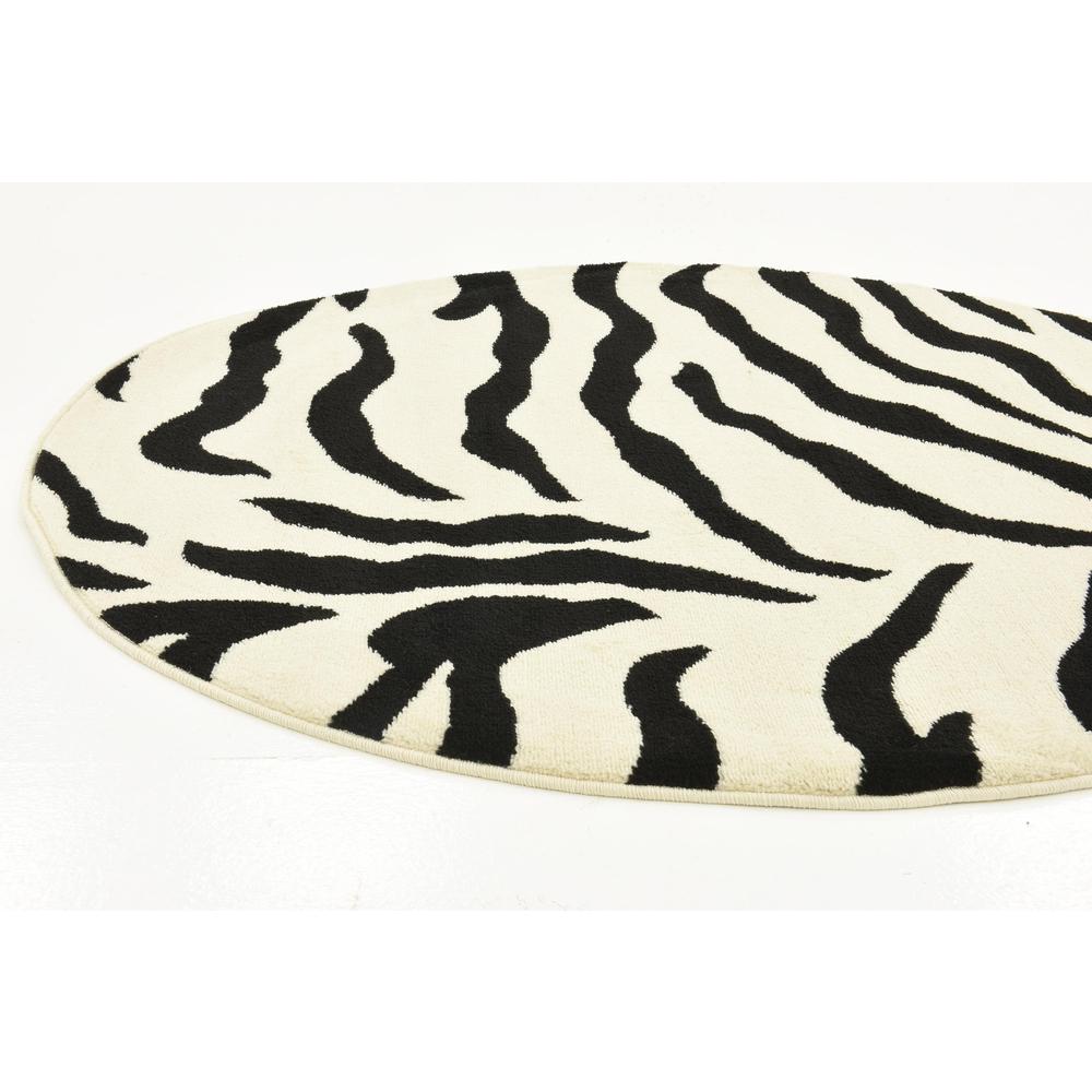 Zebra Wildlife Rug, Ivory (4' 0 x 4' 0). Picture 4