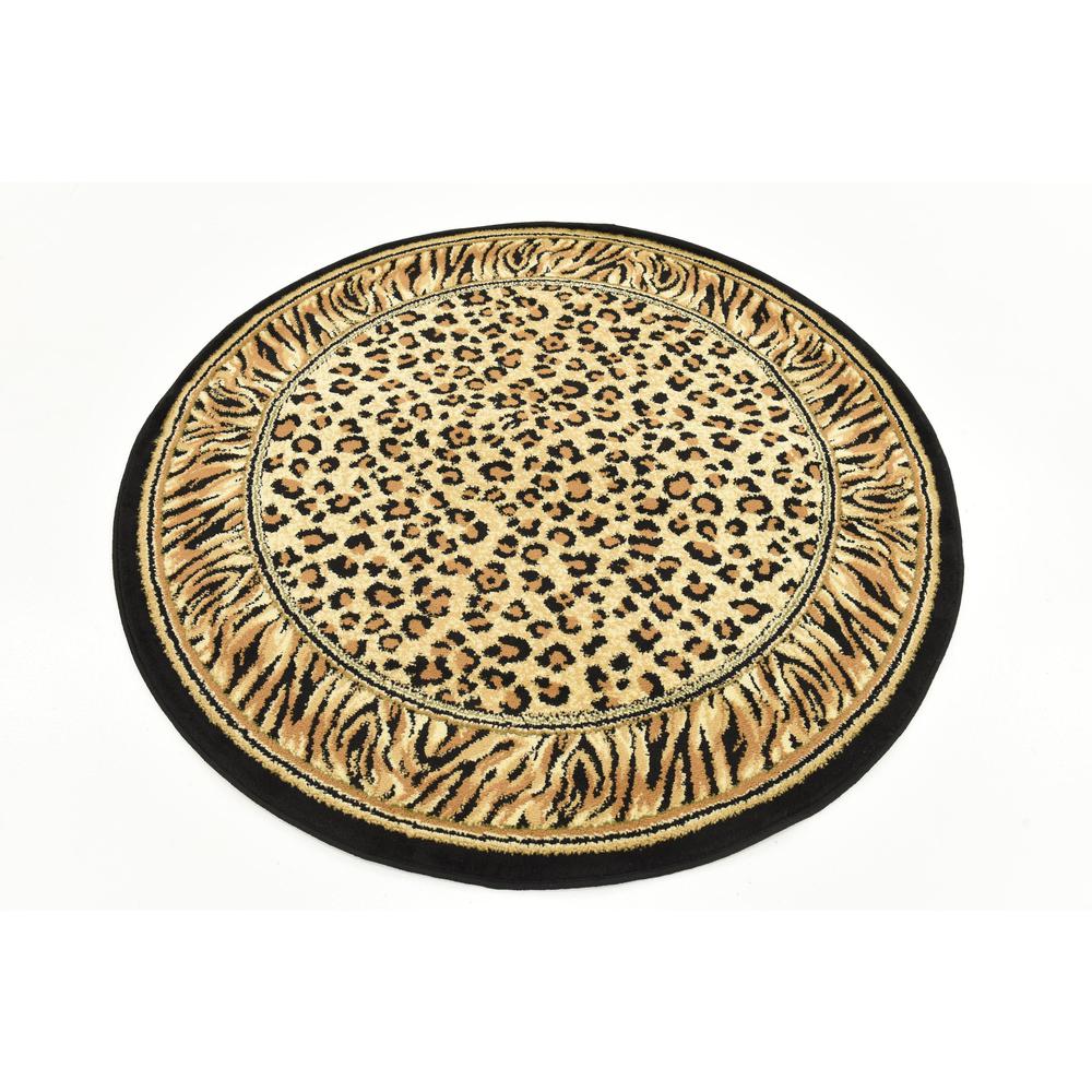 Cheetah Wildlife Rug, Ivory (4' 0 x 4' 0). Picture 3