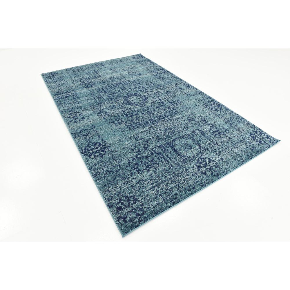 Bouquet Tradition Rug, Turquoise (5' 0 x 8' 0). Picture 6