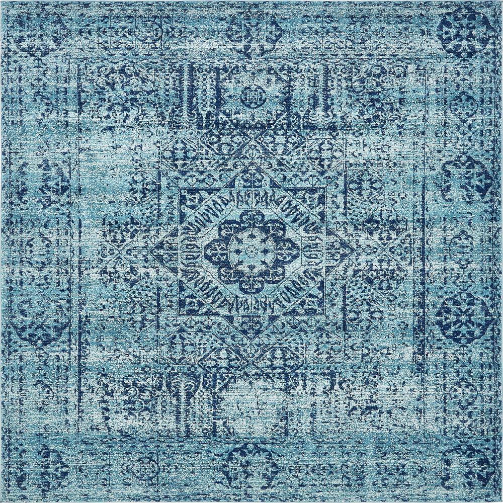 Bouquet Tradition Rug, Turquoise (8' 4 x 8' 4). The main picture.