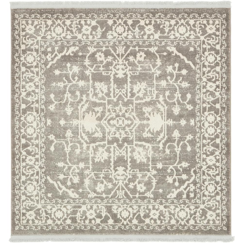 Olympia New Classical Rug, Gray (4' 0 x 4' 0). Picture 1