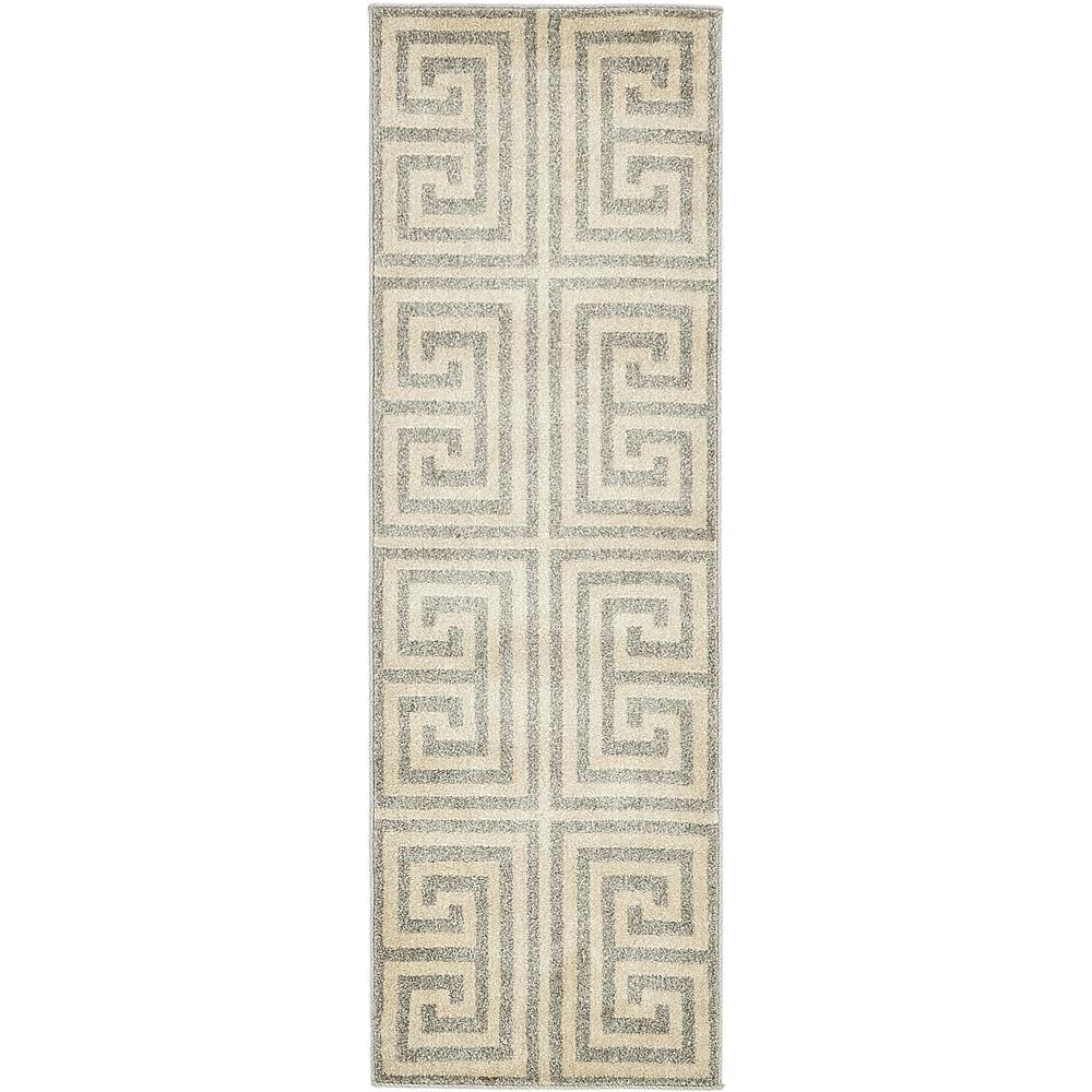 Greek Key Athens Rug, Gray (2' 0 x 6' 0). Picture 1