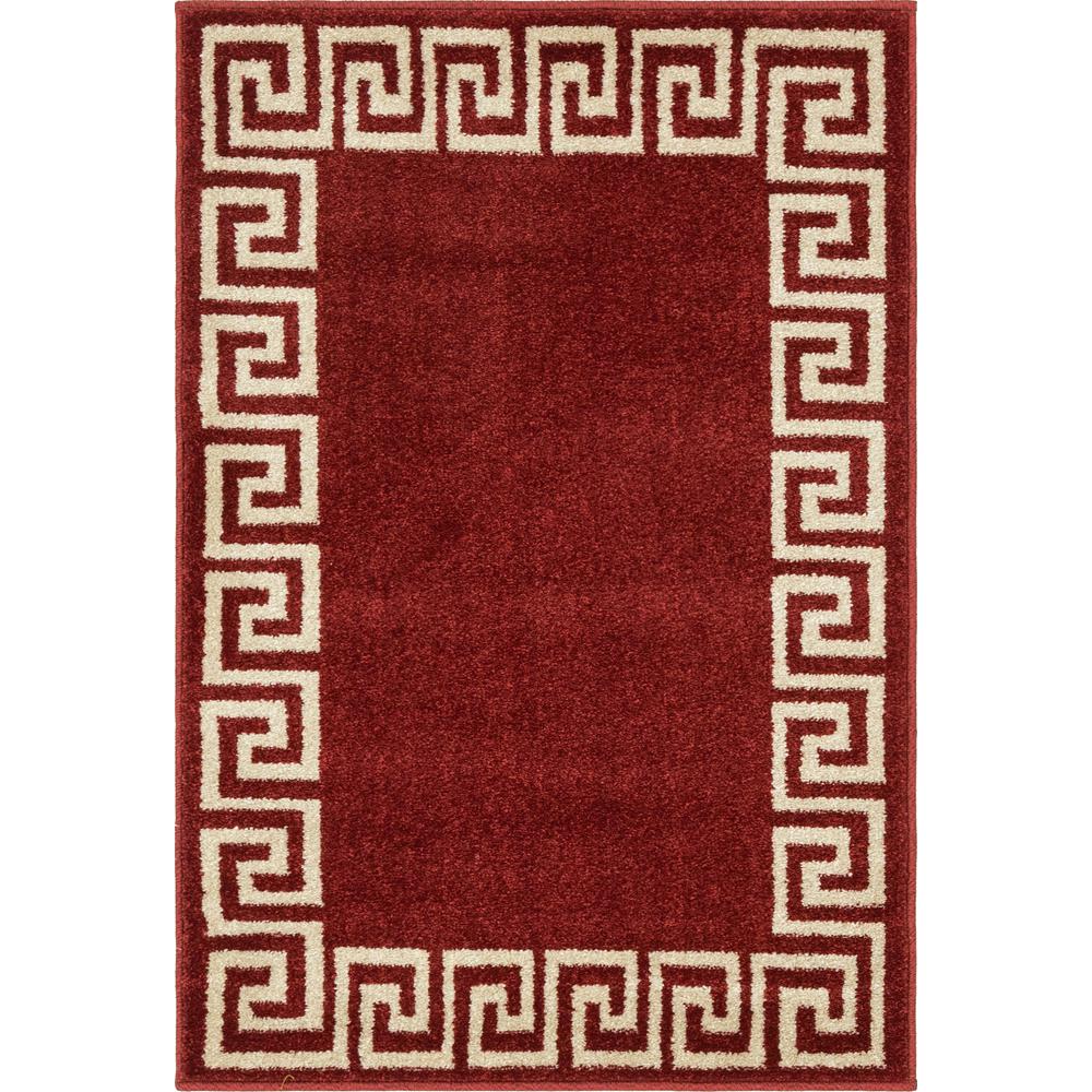 Modern Athens Rug, Burgundy (2' 0 x 3' 0). Picture 1