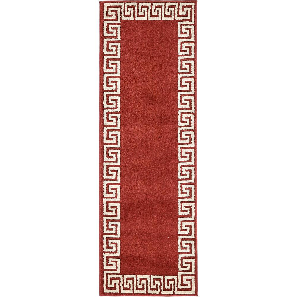 Modern Athens Rug, Burgundy (2' 0 x 6' 0). Picture 1