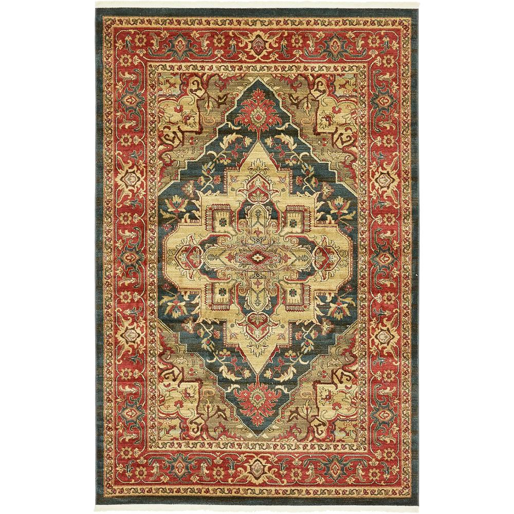 Arsaces Sahand Rug, Dark Blue (6' 0 x 9' 0). Picture 1