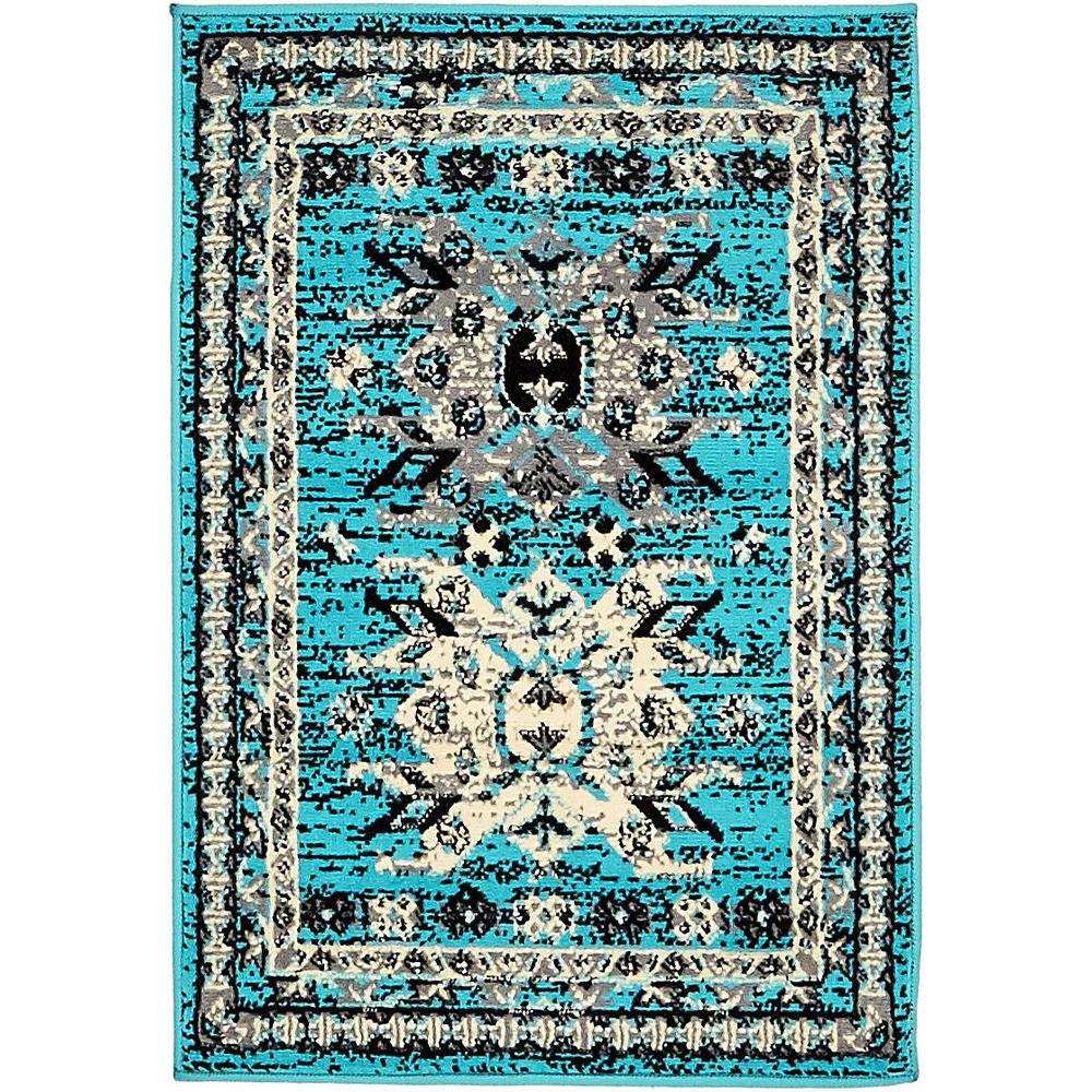 Taftan Oasis Rug, Turquoise (2' 2 x 3' 0). Picture 1