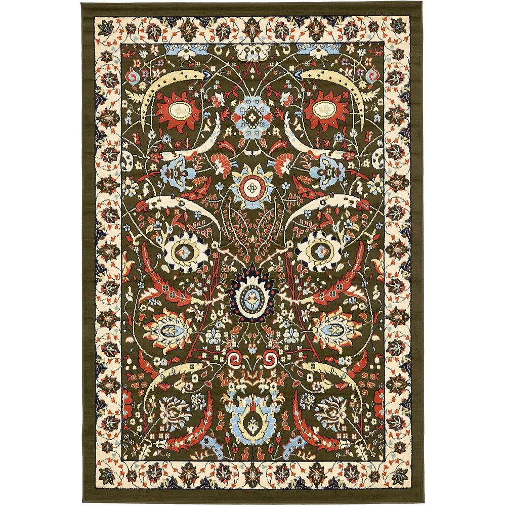 Cape Cod Espahan Rug, Olive (6' 0 x 9' 0). Picture 1
