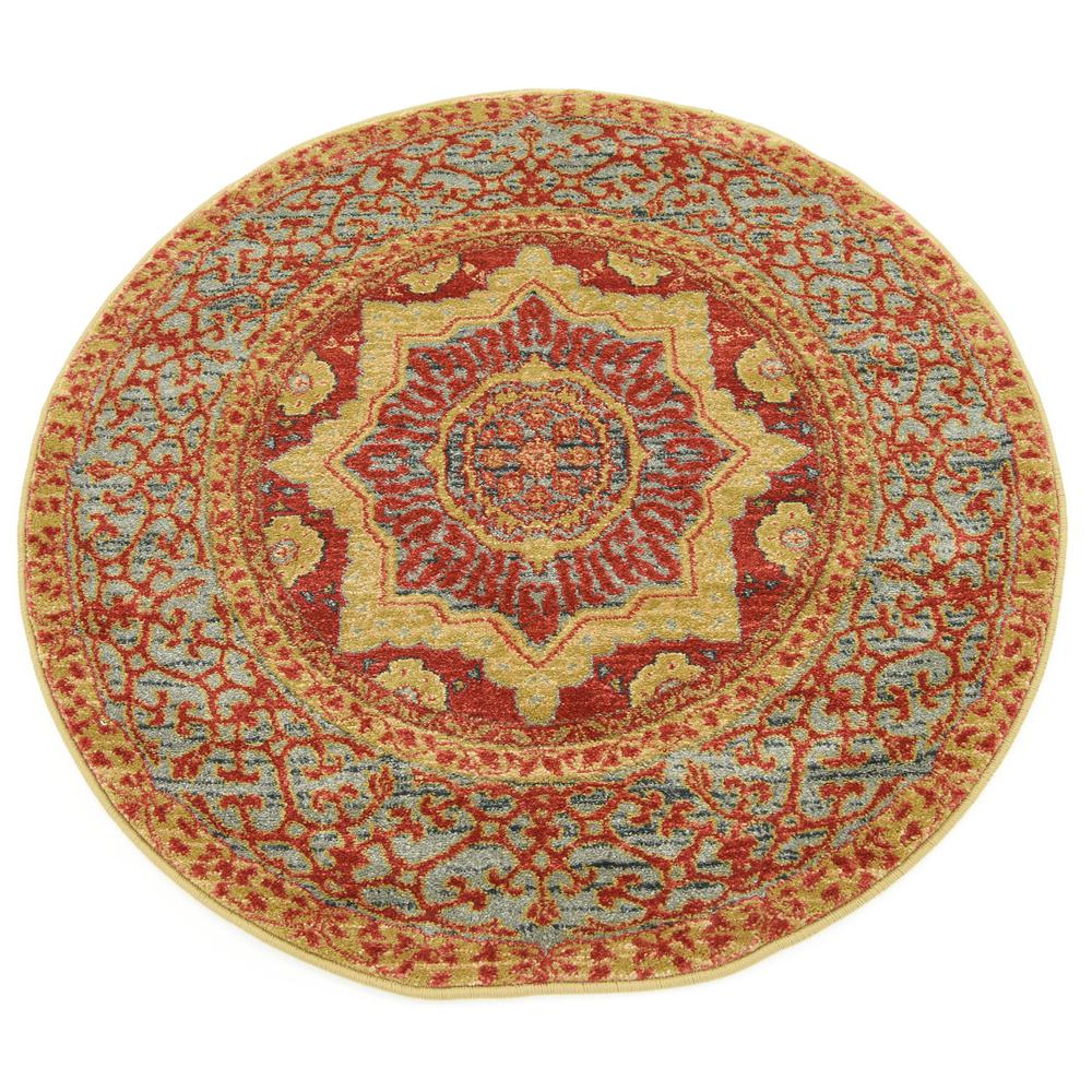 Quincy Palace Rug, Red (3' 3 x 3' 3). Picture 3