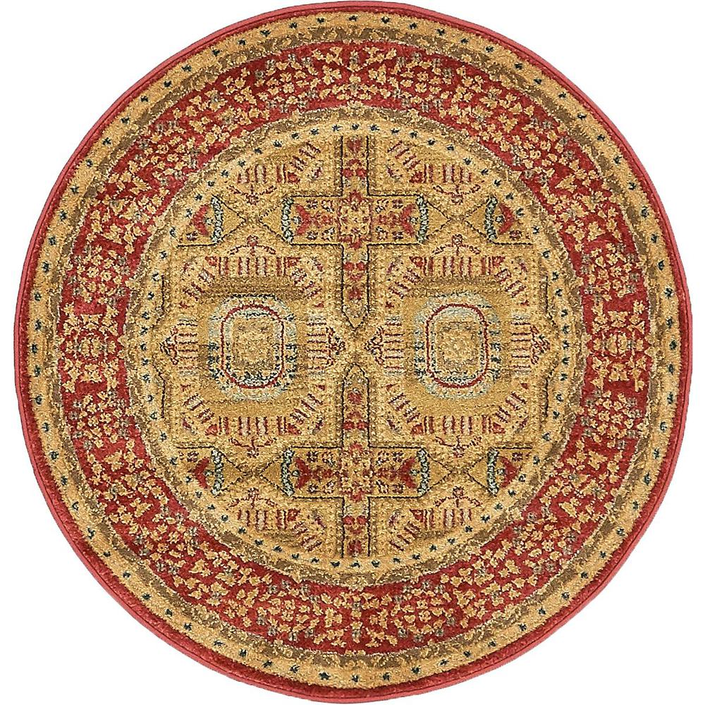 Lincoln Palace Rug, Red (3' 3 x 3' 3). The main picture.