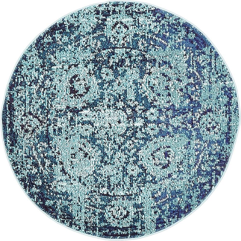 Medici Salamanca Rug, Turquoise (3' 3 x 3' 3). Picture 1