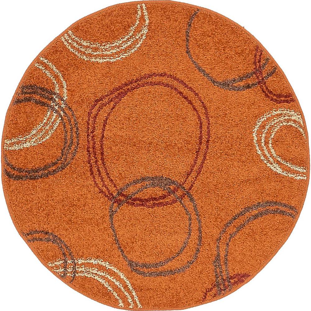Autumn Cornucopia Rug, Terracotta (3' 3 x 3' 3). Picture 1