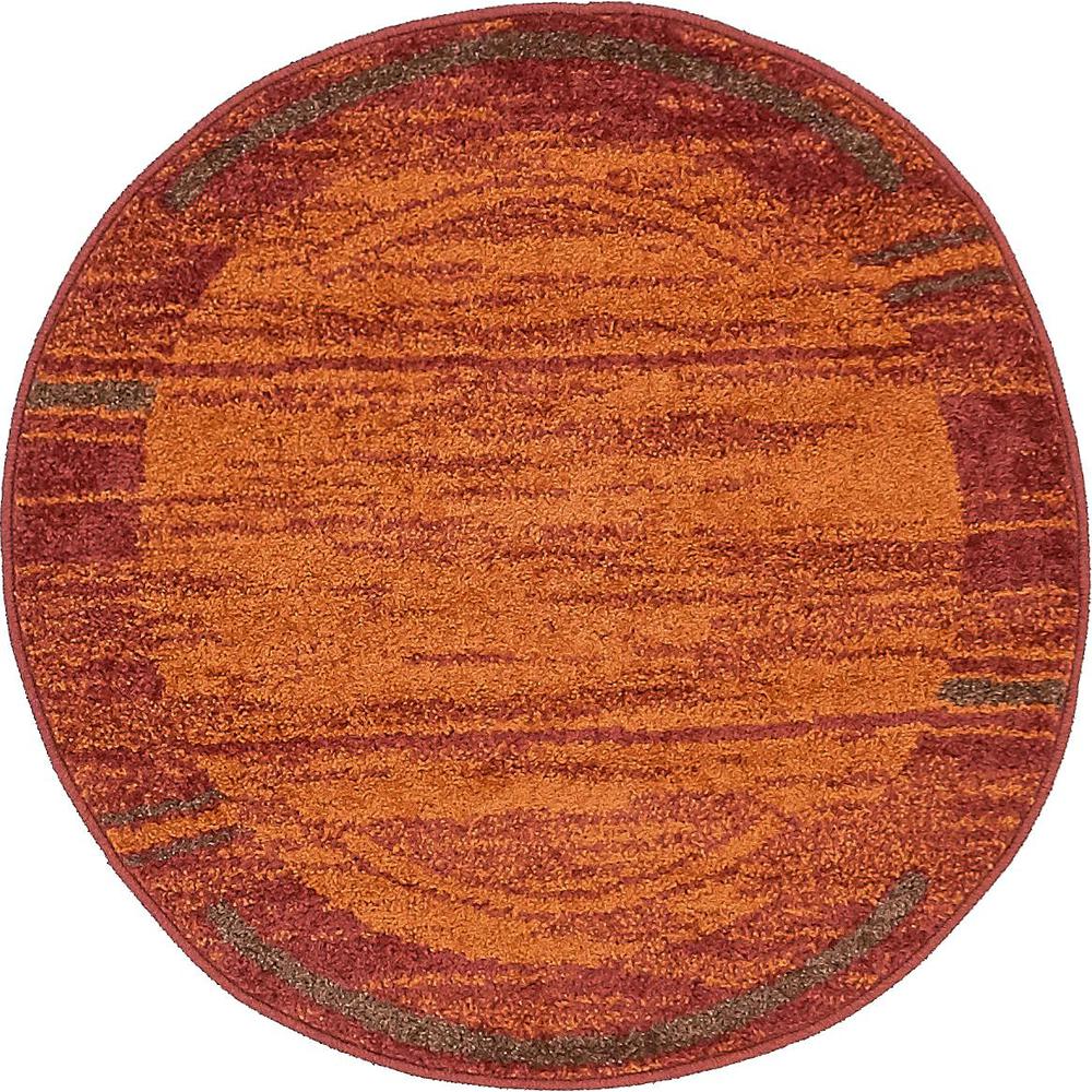 Autumn Foilage Rug, Terracotta (3' 3 x 3' 3). Picture 1