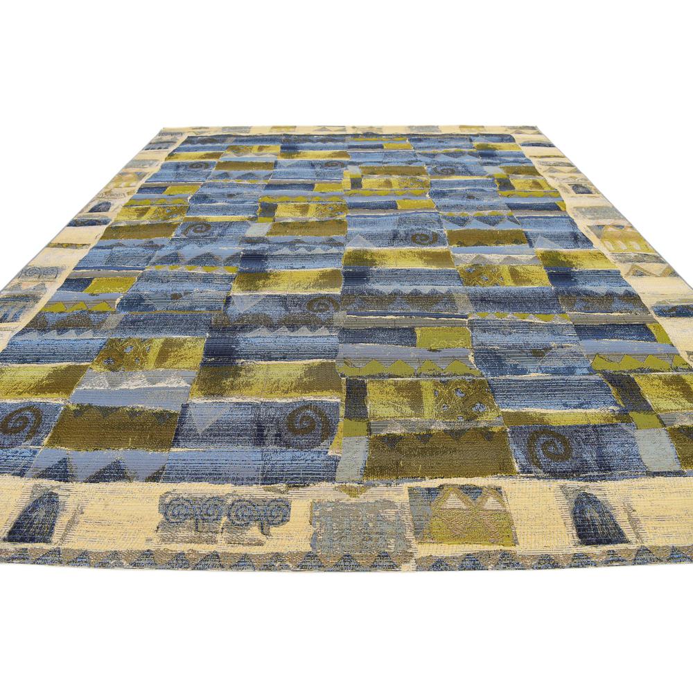 Outdoor Glyph Rug, Blue (10' 0 x 12' 0). Picture 5