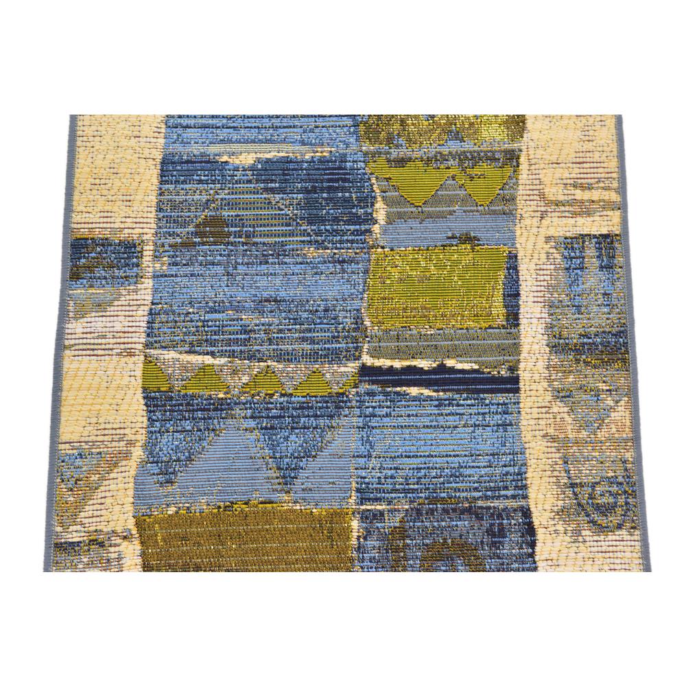 Outdoor Glyph Rug, Blue (2' 0 x 6' 0). Picture 5