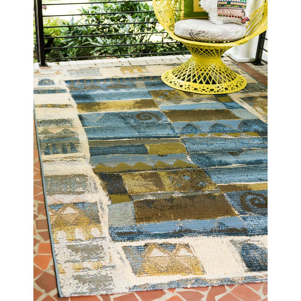 Outdoor Glyph Rug, Blue (10' 0 x 12' 0). Picture 2