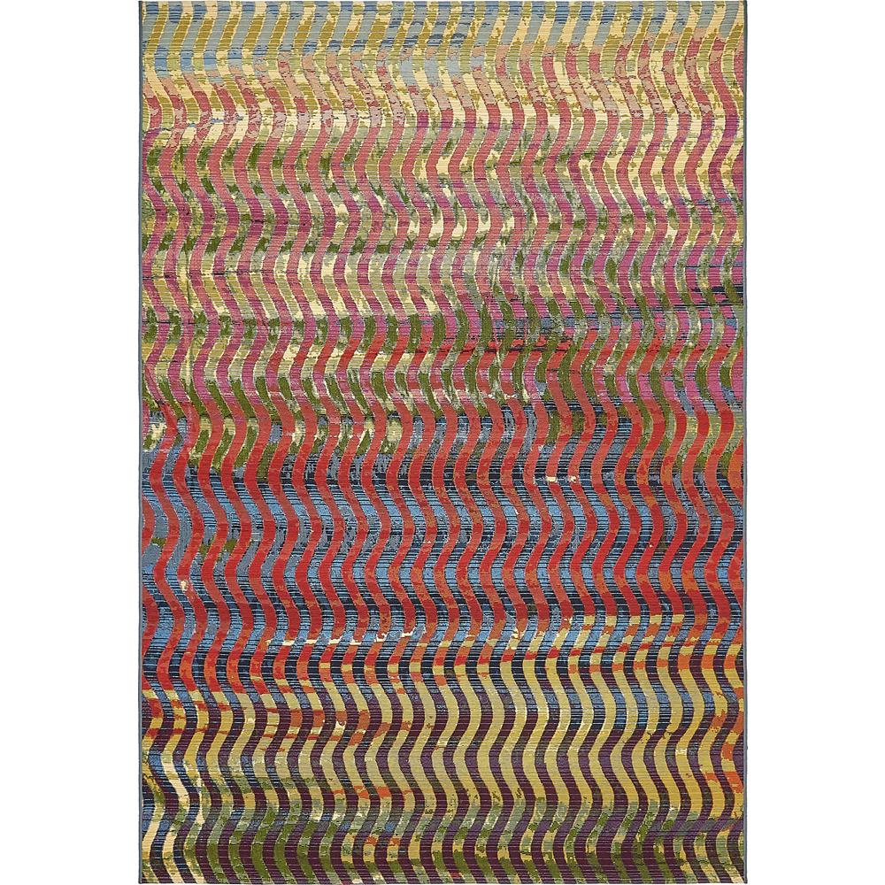 Outdoor Wavy Rug, Multi (5' 3 x 8' 0). Picture 1