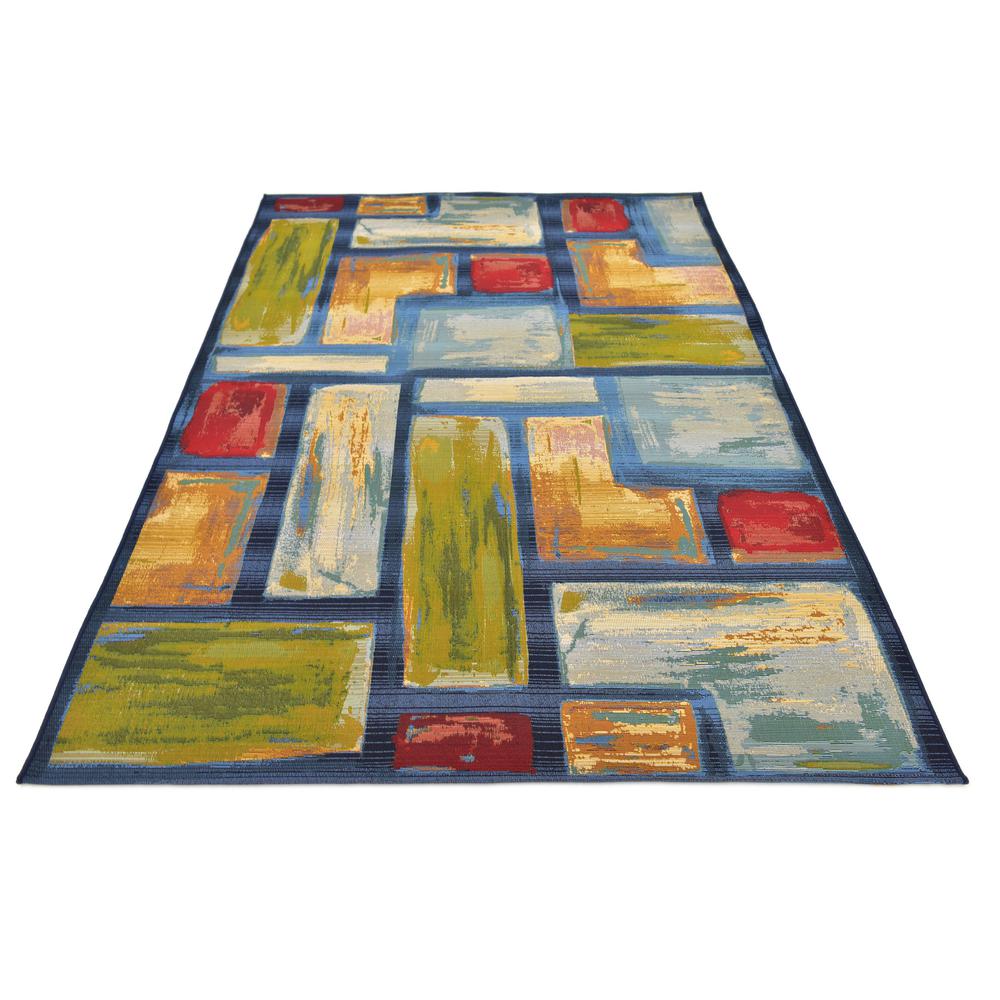 Outdoor Cubed Rug, Multi (5' 3 x 8' 0). Picture 5