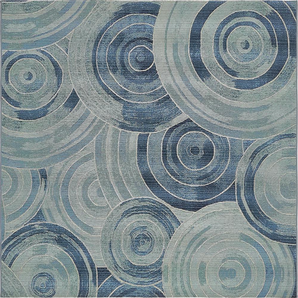 Outdoor Rippling Rug, Light Blue (6' 0 x 6' 0). Picture 1