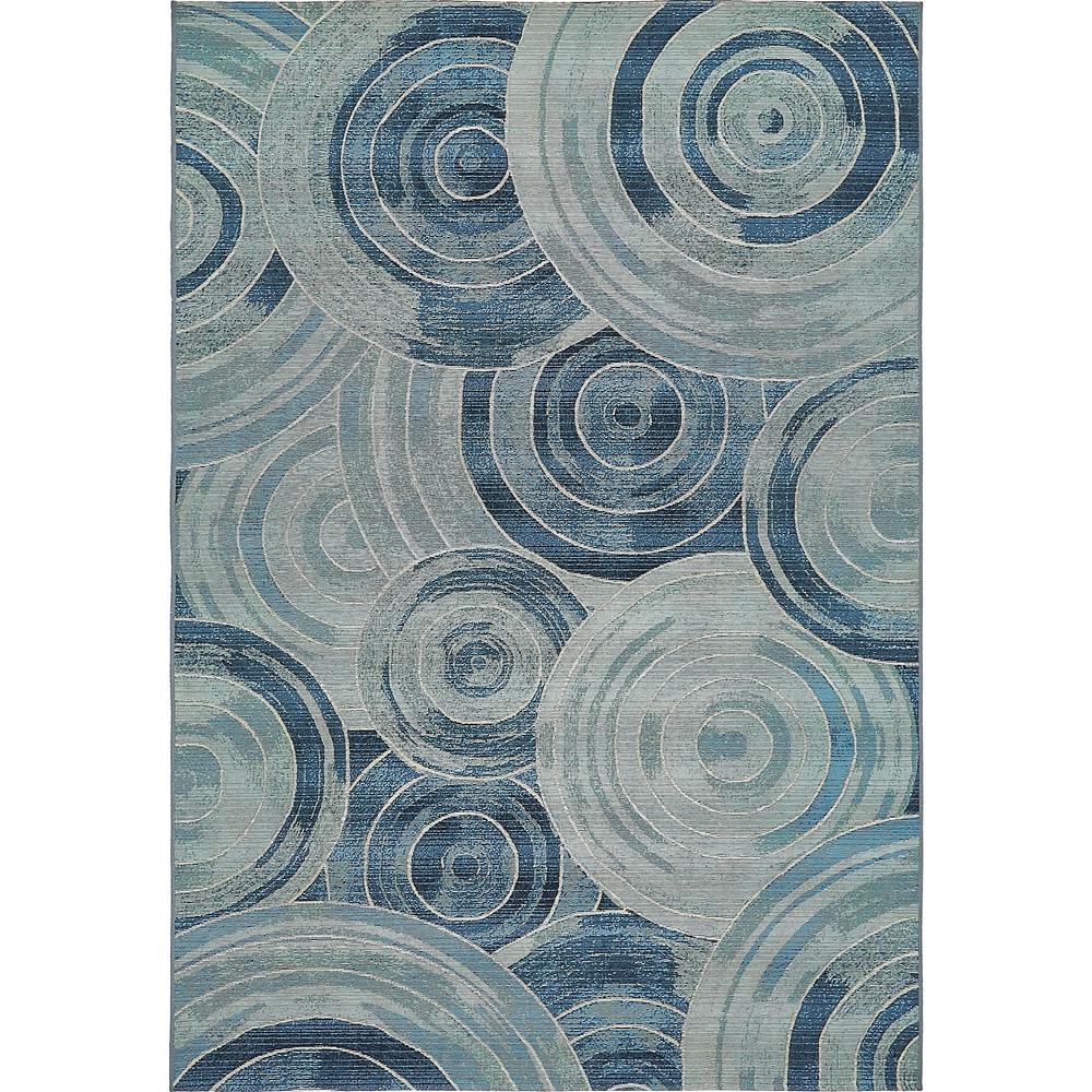 Outdoor Rippling Rug, Light Blue (5' 3 x 8' 0). The main picture.