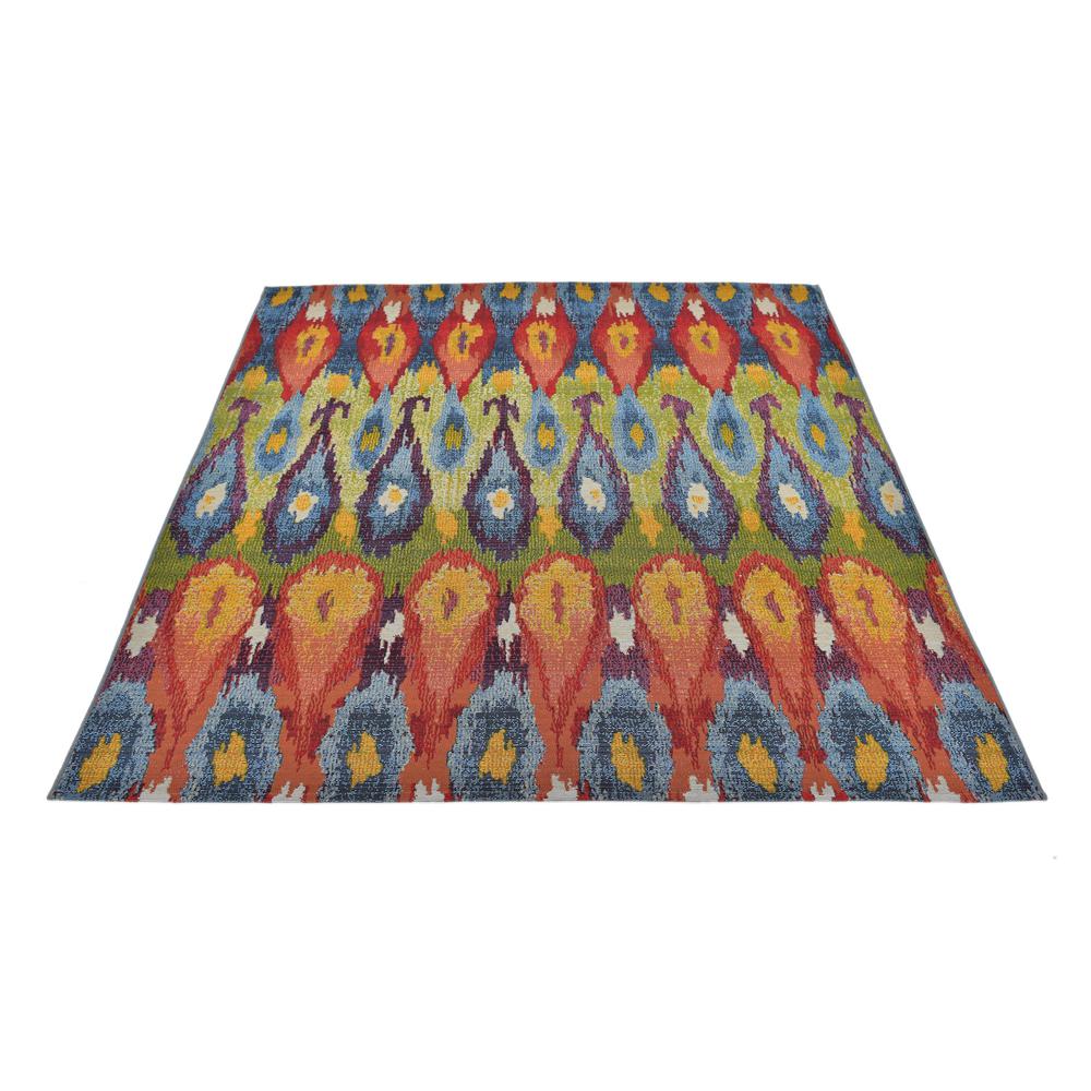 Outdoor Ikat Rug, Multi (6' 0 x 6' 0). Picture 4