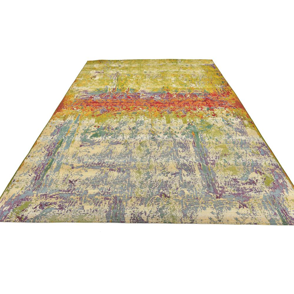 Unique Loom Outdoor Modern 8x11 Rug, Contemporary, Eclectic. Picture 4