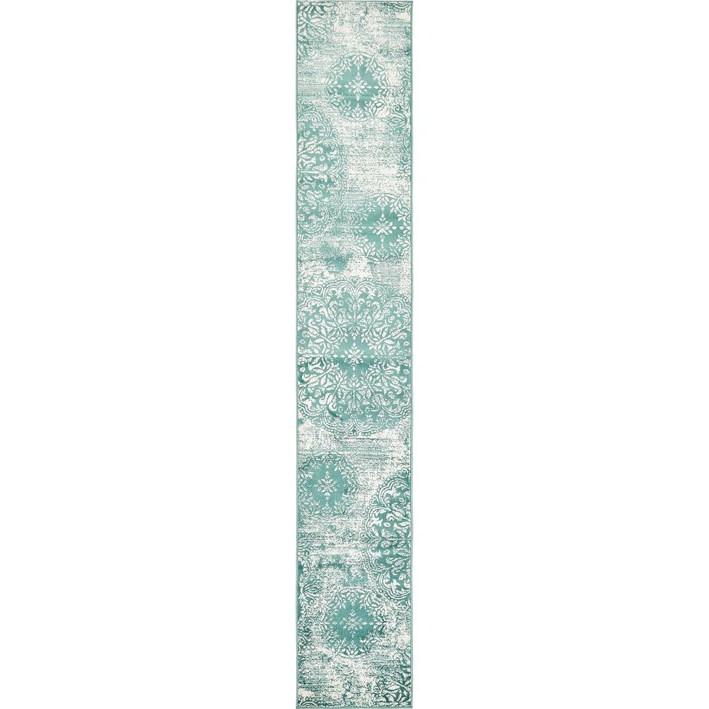 Grand Sofia Rug, Turquoise (2' 0 x 13' 0). Picture 1