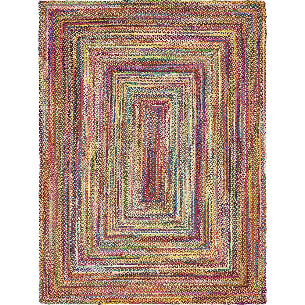 Braided Chindi Rug, Multi (9' 0 x 12' 0). Picture 1