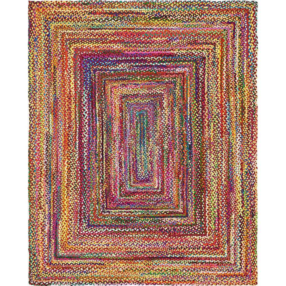 Braided Chindi Rug, Multi (8' 0 x 10' 0). Picture 1