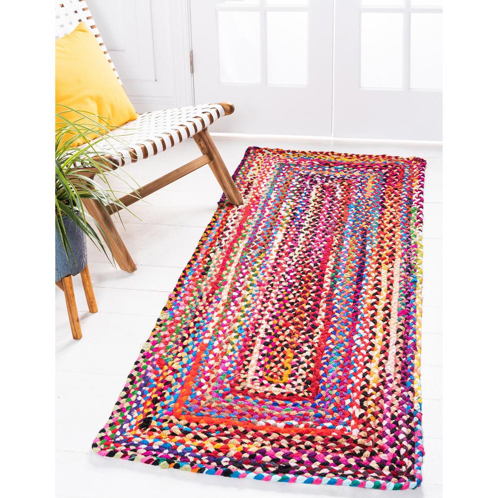 Braided Chindi Rug, Multi (2' 6 x 6' 0). Picture 2