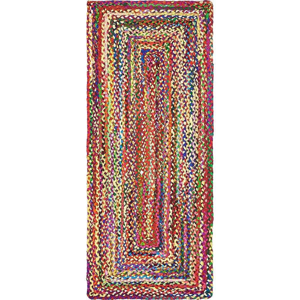 Braided Chindi Rug, Multi (2' 6 x 6' 0). Picture 1
