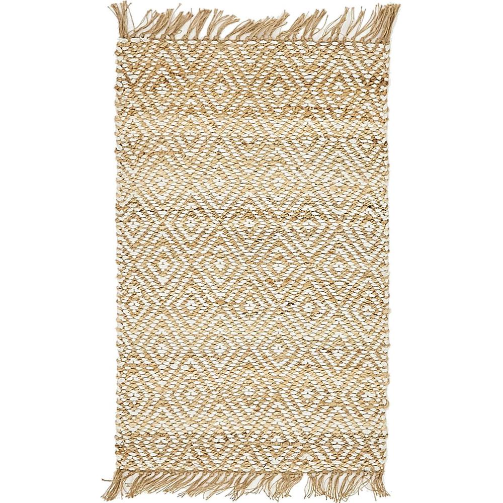 Assam Braided Jute Rug, Natural/Ivory (2' 0 x 3' 0). The main picture.