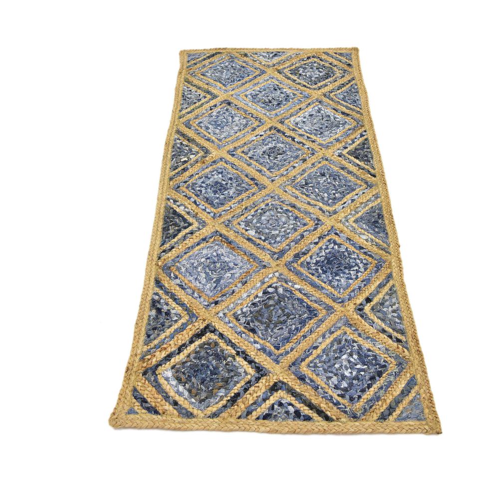 Bengal Braided Jute Rug, Blue (2' 6 x 6' 0). Picture 4