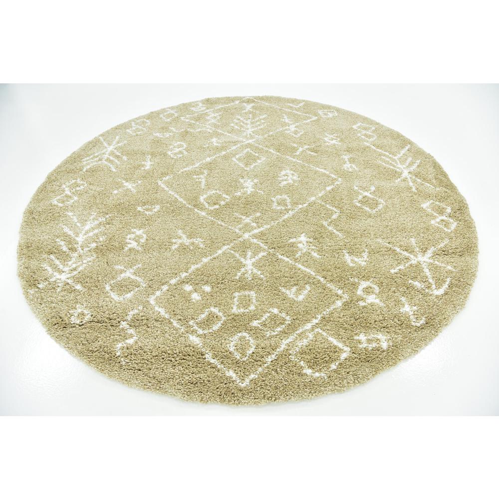 Tribal Rabat Shag Rug, Taupe (8' 0 x 8' 0). Picture 3