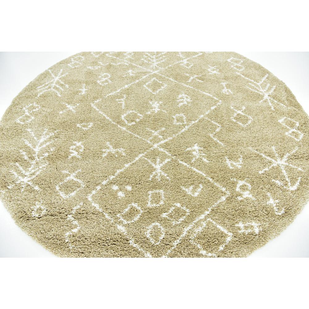 Tribal Rabat Shag Rug, Taupe (8' 0 x 8' 0). Picture 4