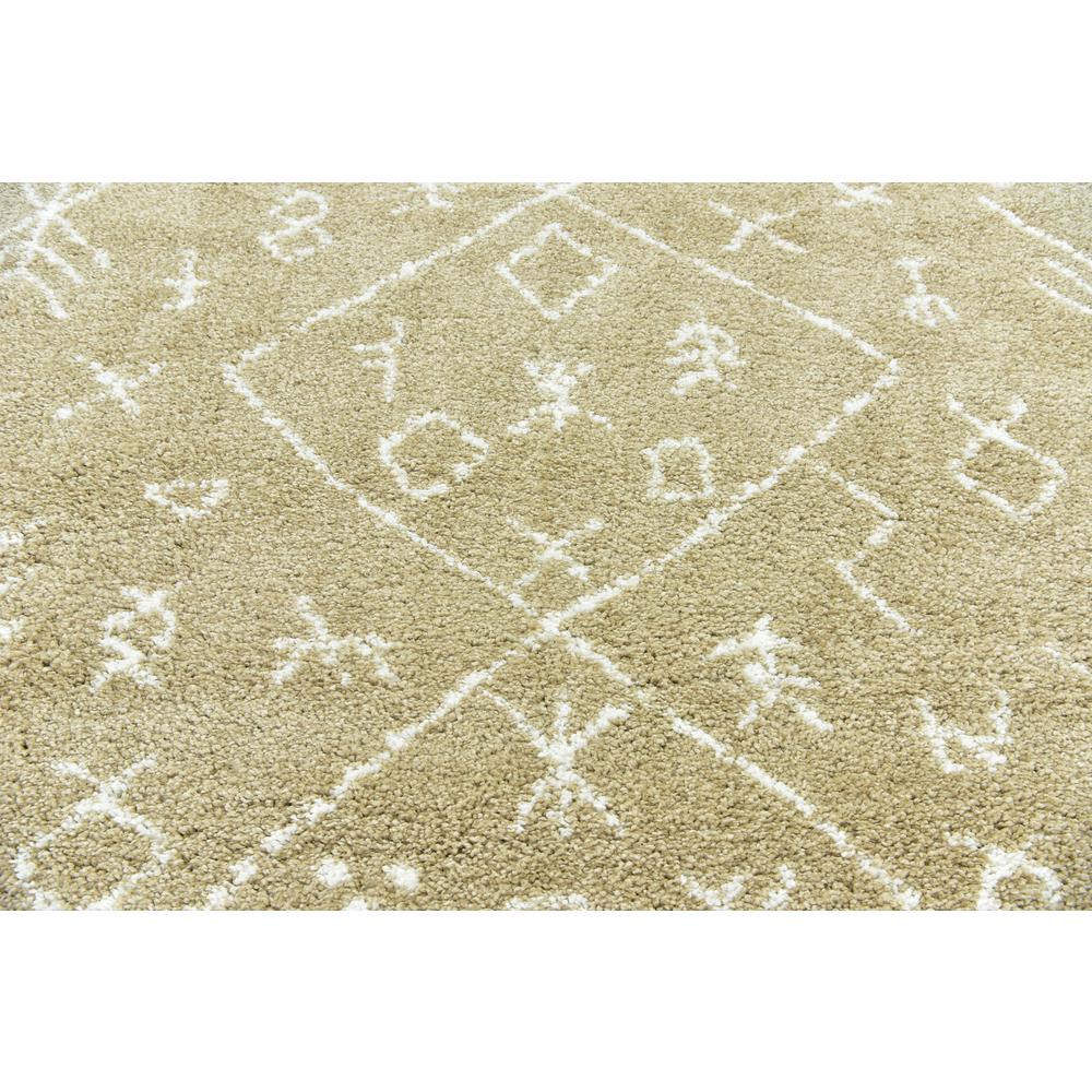 Tribal Rabat Shag Rug, Taupe (8' 0 x 8' 0). Picture 5
