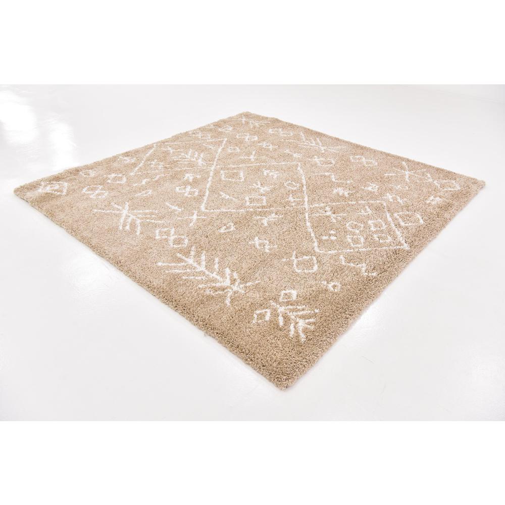 Tribal Rabat Shag Rug, Taupe (8' 0 x 8' 0). Picture 3