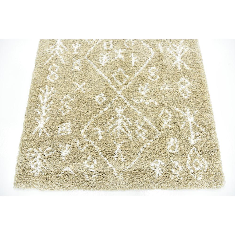 Tribal Rabat Shag Rug, Taupe (4' 0 x 6' 0). Picture 6