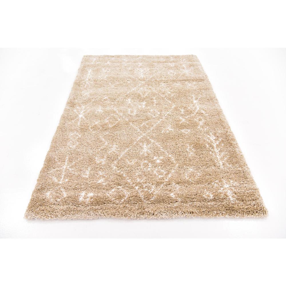 Tribal Rabat Shag Rug, Taupe (5' 0 x 8' 0). Picture 4