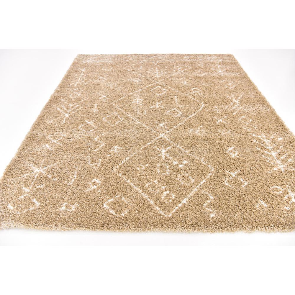 Tribal Rabat Shag Rug, Taupe (8' 0 x 10' 0). Picture 4