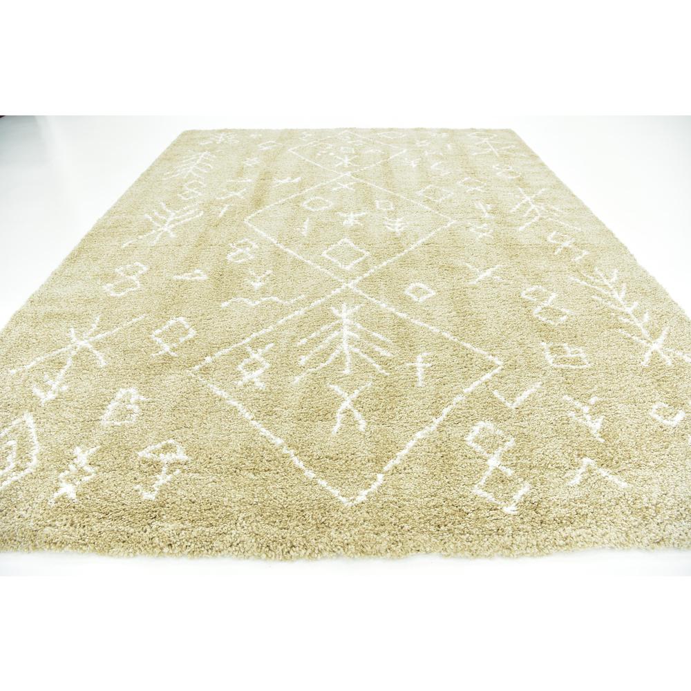 Tribal Rabat Shag Rug, Taupe (9' 0 x 12' 0). Picture 4