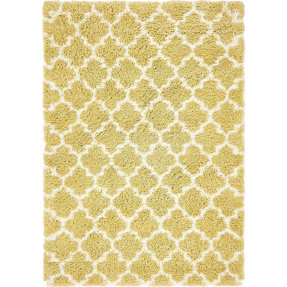 Marble Rabat Shag Rug, Yellow (4' 0 x 6' 0). Picture 1